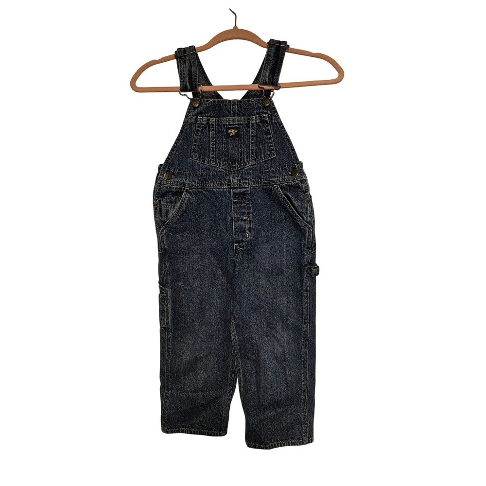 Vint OshKosh‎ Bgosh Kids Blue Denim  Overalls Size 5 Dark Wash Adjustable Straps